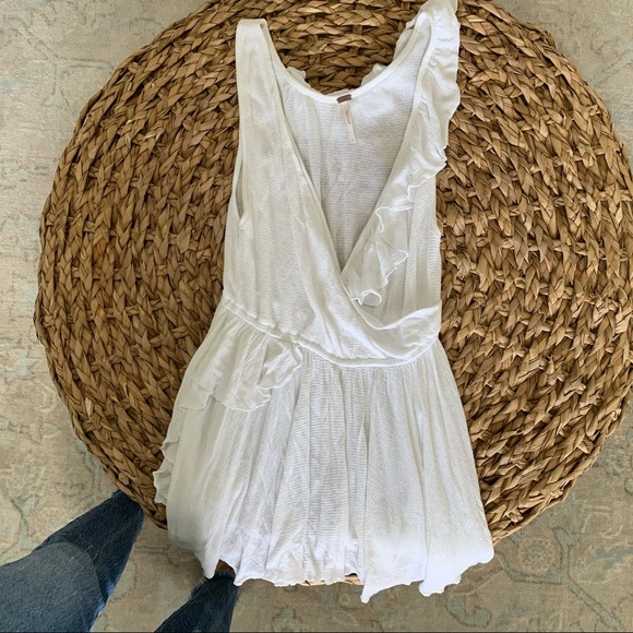 Free People White Ruffle Tank - Picture 4 of 9